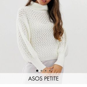 Like New ASOS Design Petite Stitch detail roll neck sweater